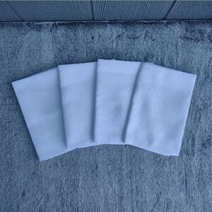 WHITE Embossed Cloth Napkins Set of 4